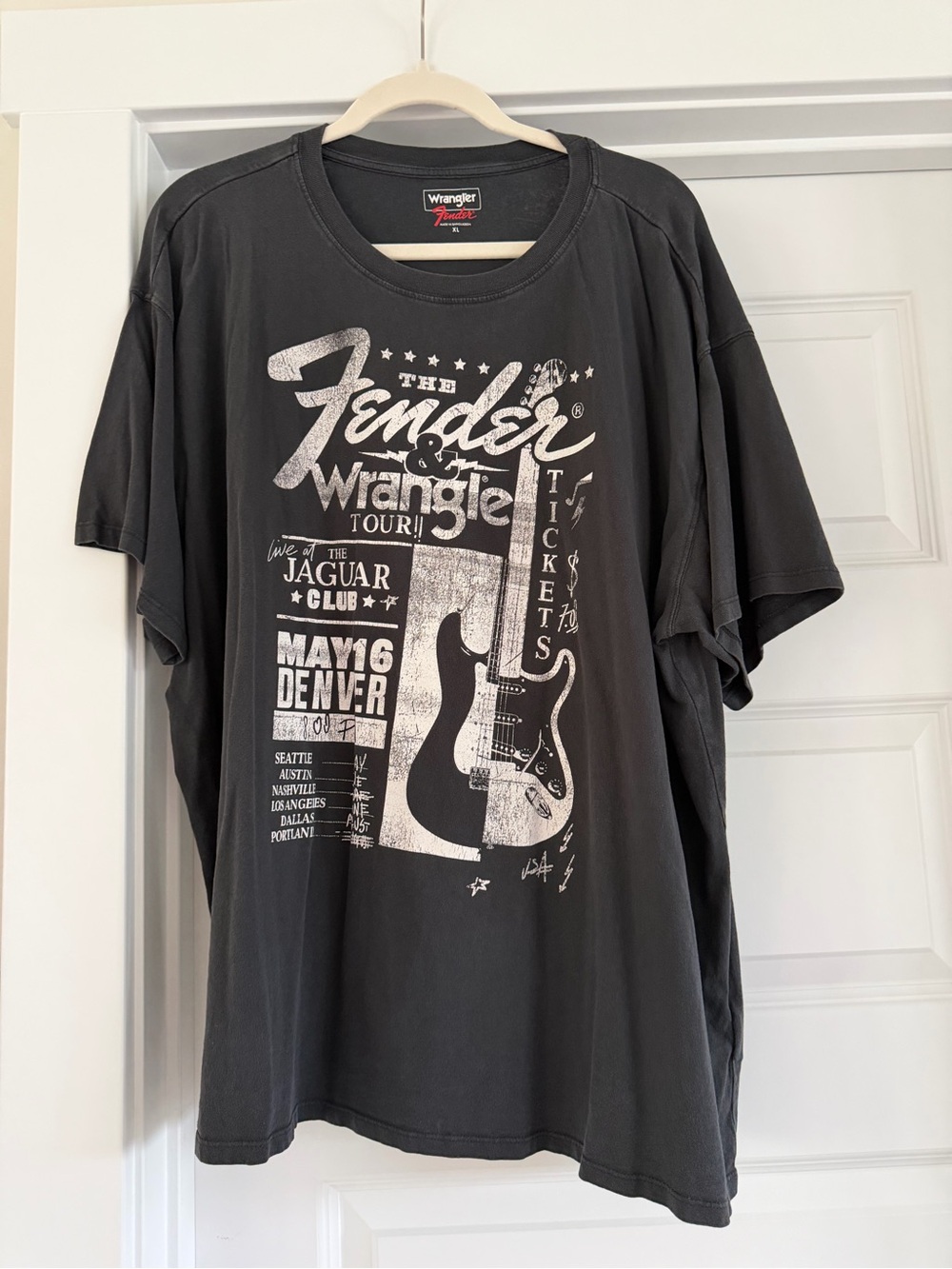 Wrangler Black Fender Tour Graphic Short Sleeve Tee